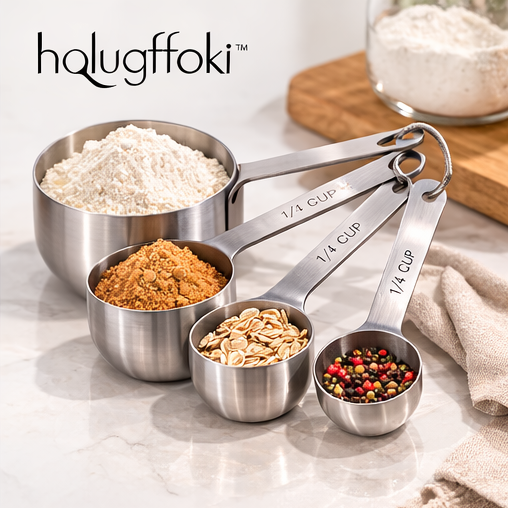 hqlugffoki™ Stainless Steel Measuring Cups Set