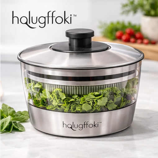 halugffoki™ Stainless Steel Salad Spinner